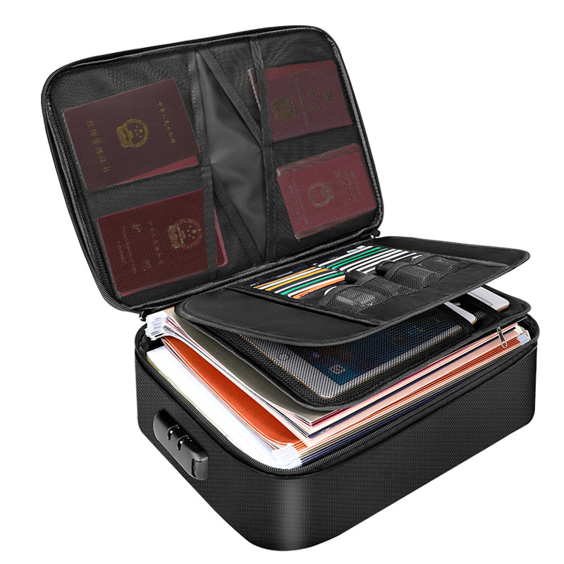 Fire-Resistant Document Organizer with Lock