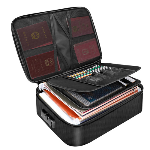 Fire-Resistant Document Organizer with Lock
