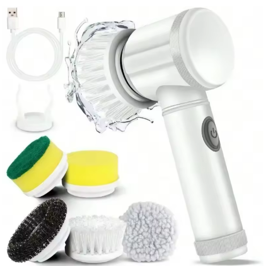 Cordless Electric Spin Scrubber with 5 Brush Heads