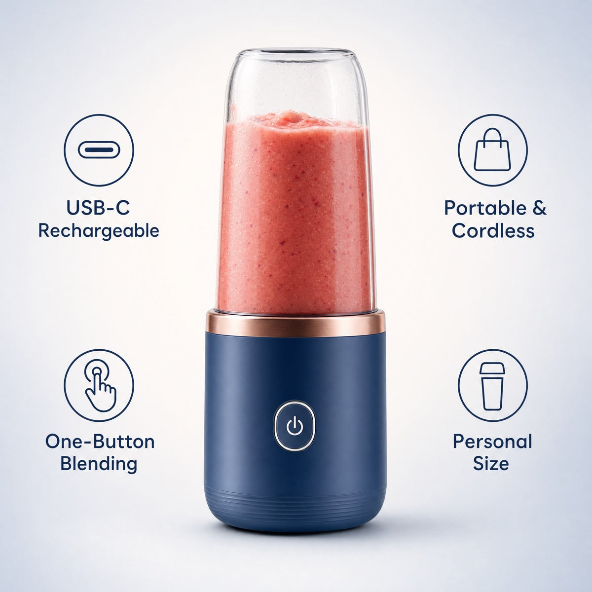 Rechargeable 6-Blade Portable Blender