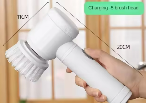Cordless Electric Spin Scrubber with 5 Brush Heads